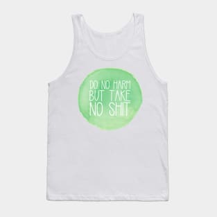 Do No Harm Green Watercolor Circle Tank Top